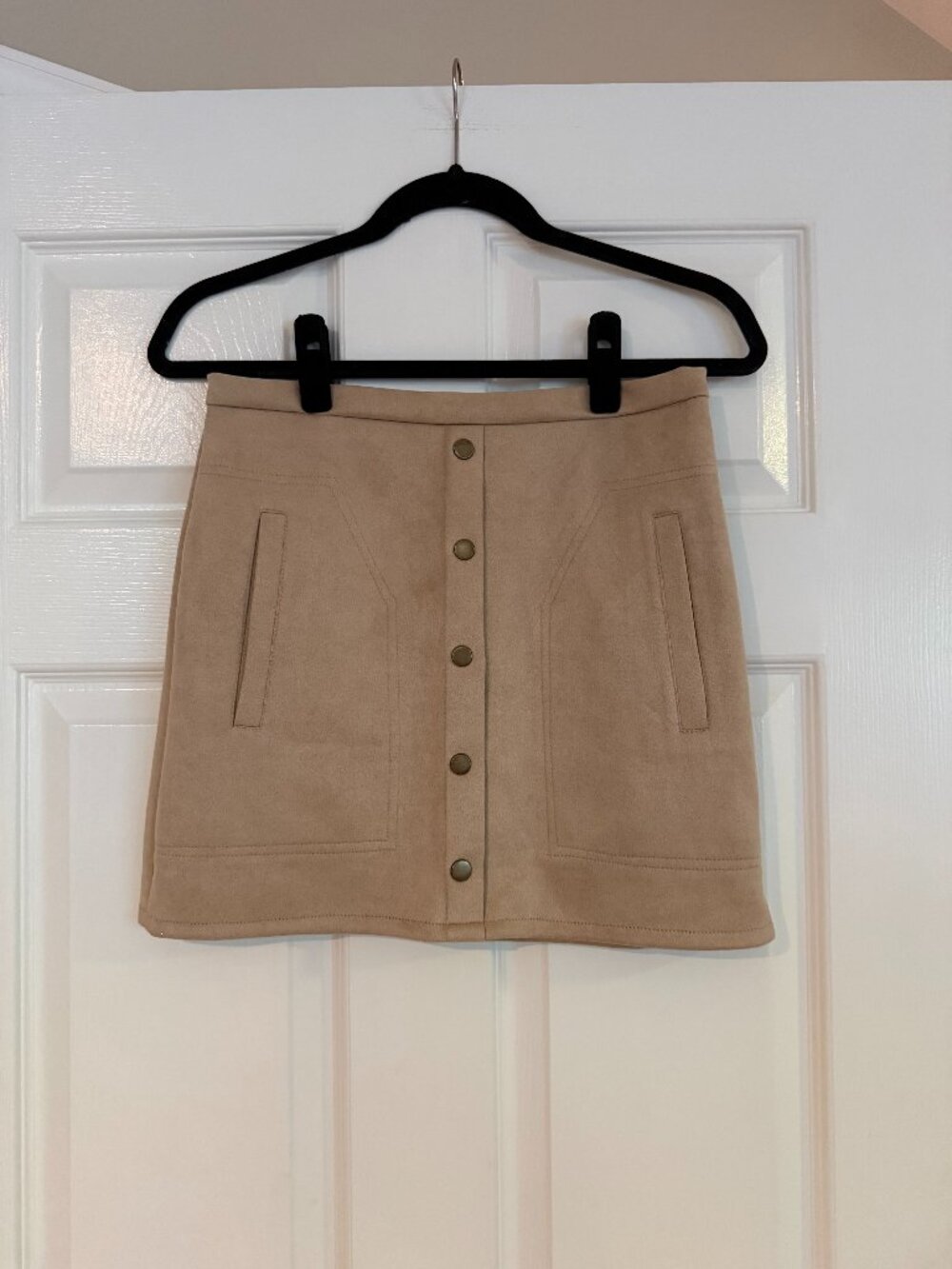 Beige Button Skirt